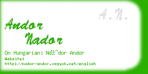 andor nador business card